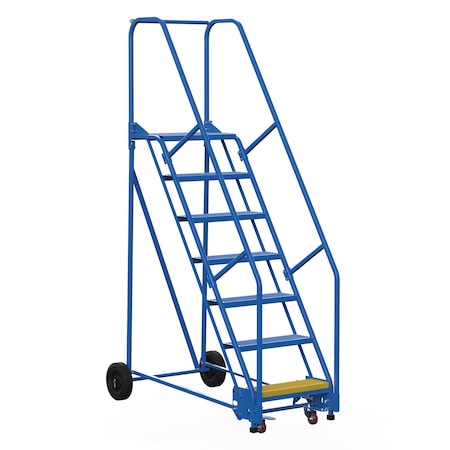 Vestil 100 H Steel Warehouse Ladder, 58 deg Perf, 7 Step, 14", 7 in Steps LAD-7-14-P